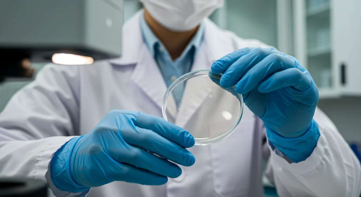 Microbiologist examining samples in laboratory setting during gut archaeome research
