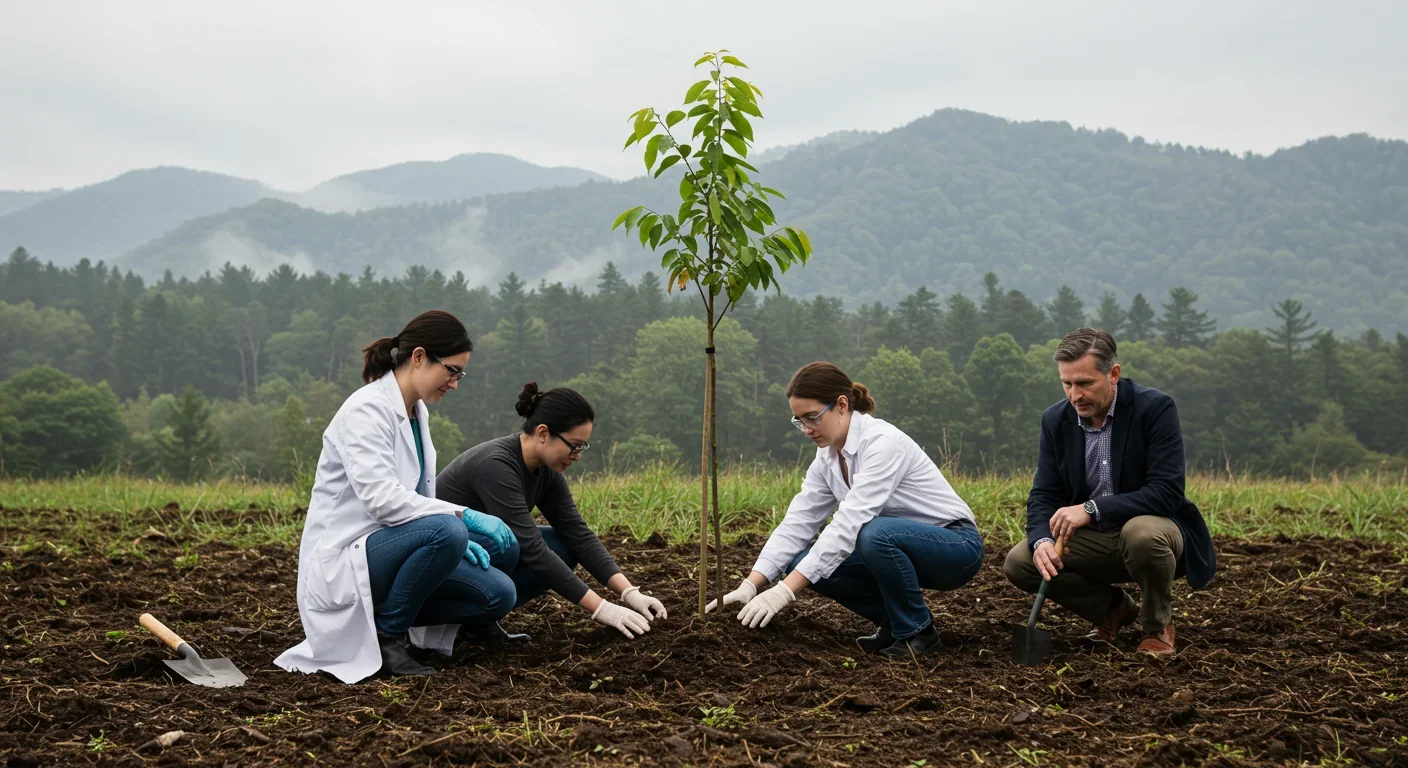 Conservation scientists relocating tree species to climate-suitable habitat as part of assisted migration program