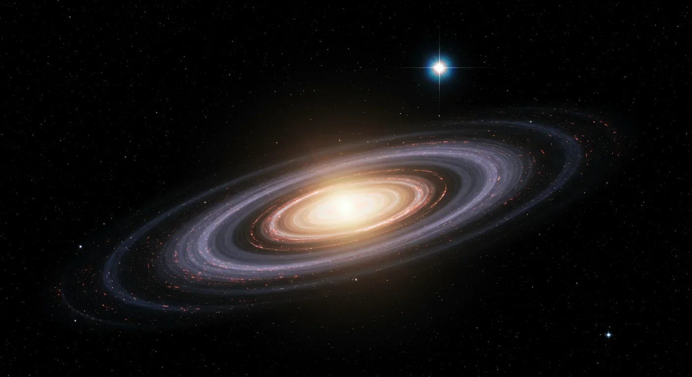 Protoplanetary disk with spiral arms around binary stars captured by telescope