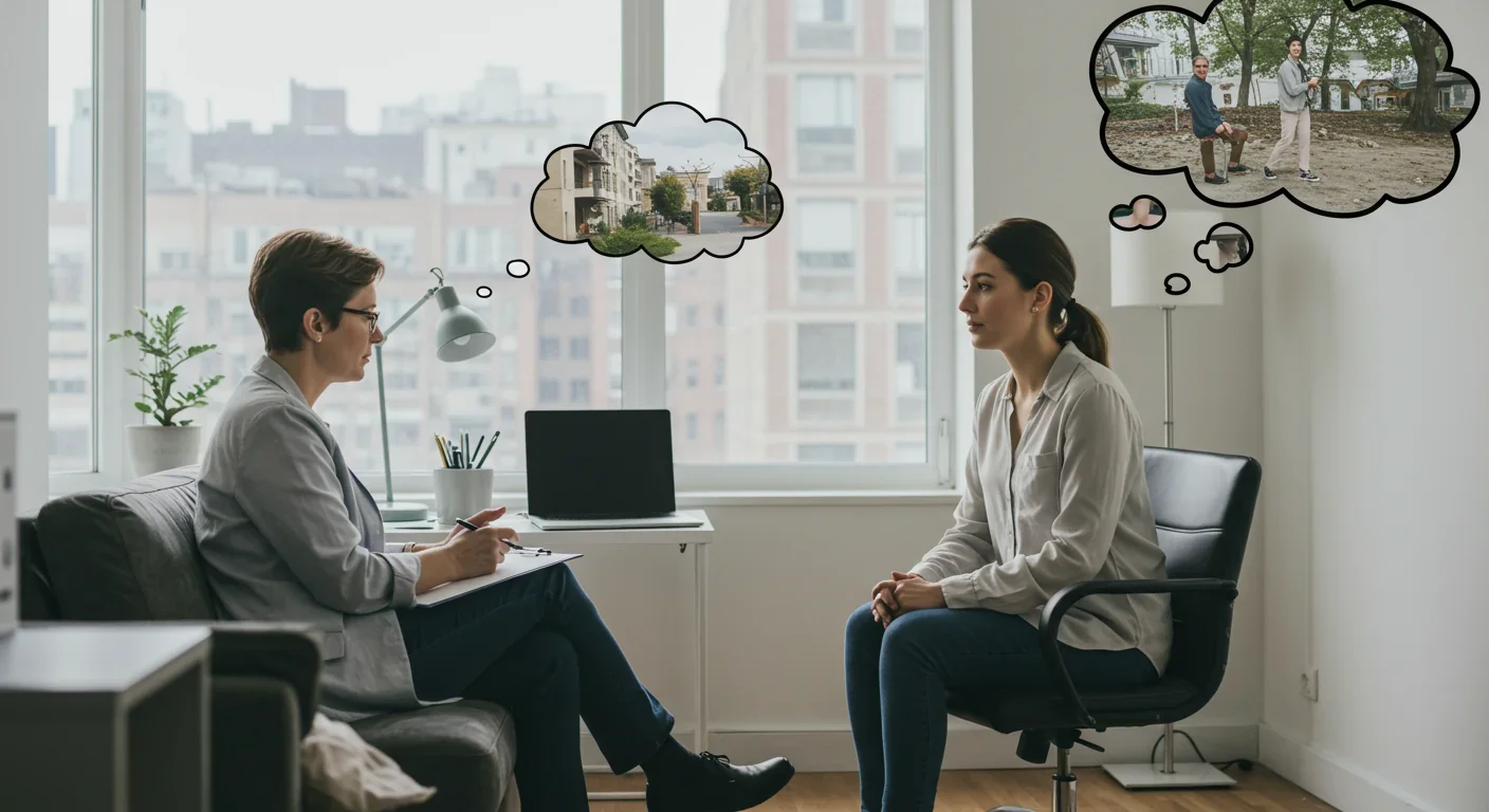 Therapist and patient in counseling session discussing memories and past experiences