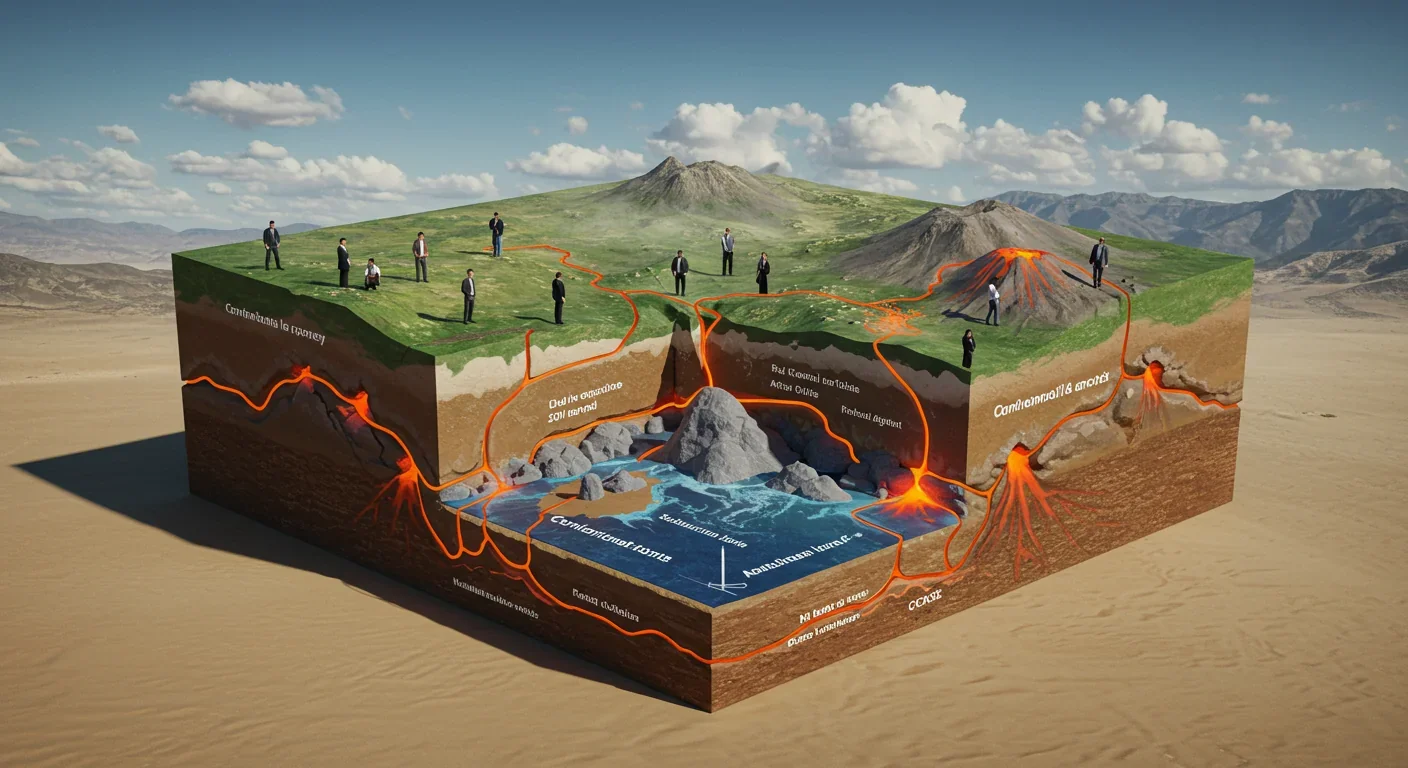 Earth's plate tectonic system showing the rare geological activity required for long-term habitability and intelligent life