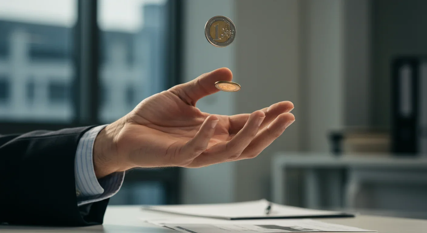 Coin being flipped in the air showing motion blur and randomness of probability