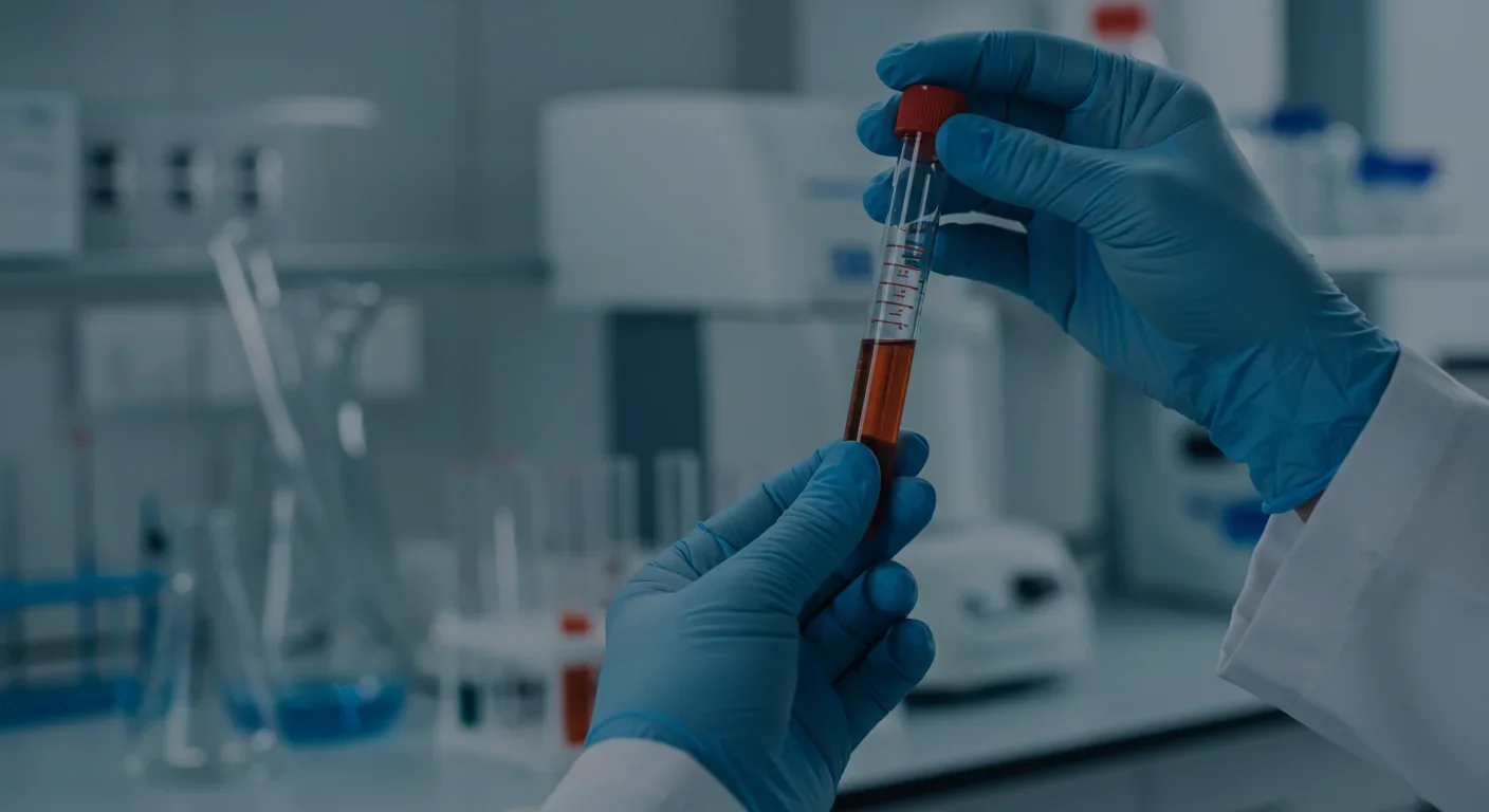 Scientist analyzing DNA sample in genetics laboratory