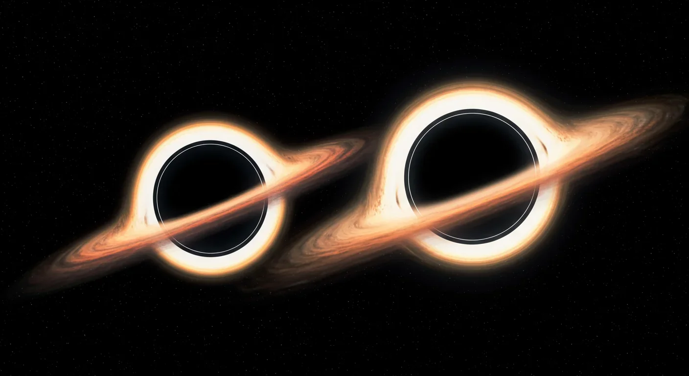 Artist's visualization of binary black holes merging and producing gravitational waves that ripple through spacetime