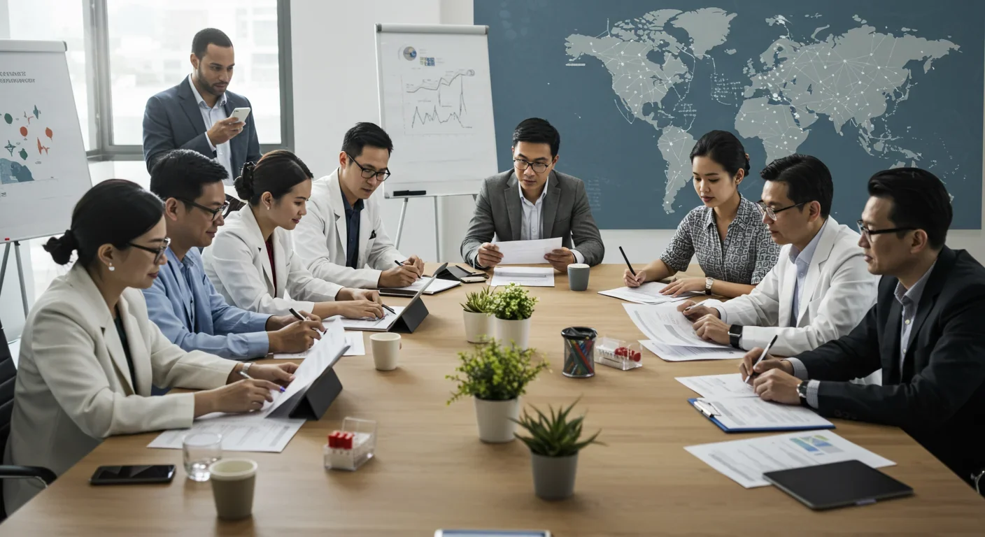Diverse international research team collaborating on global viral evolution surveillance