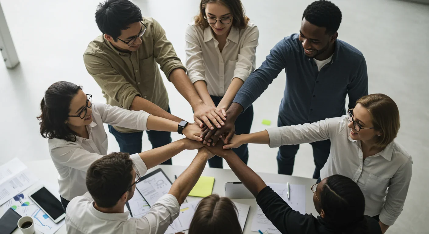 Diverse group demonstrating human cooperation beyond genetic kinship