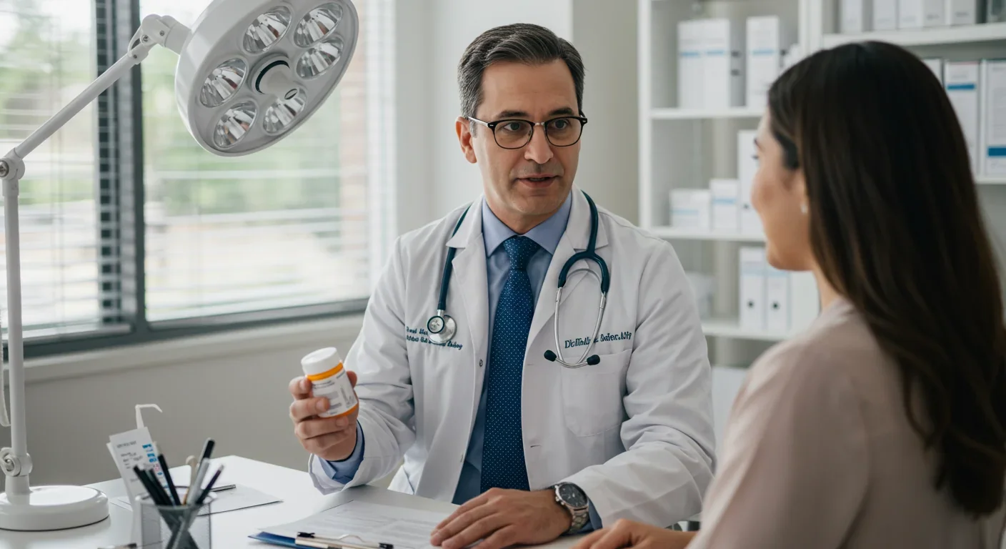 Doctor discussing treatment options with patient in modern medical office setting