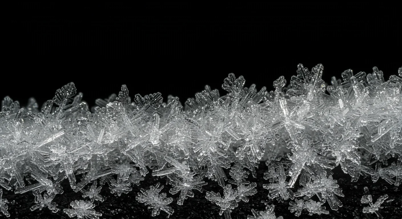 Close-up of ice crystal formations