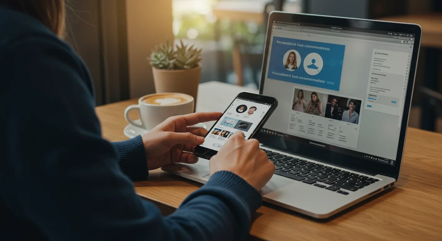 User experiencing personalized recommendations across multiple devices in everyday setting