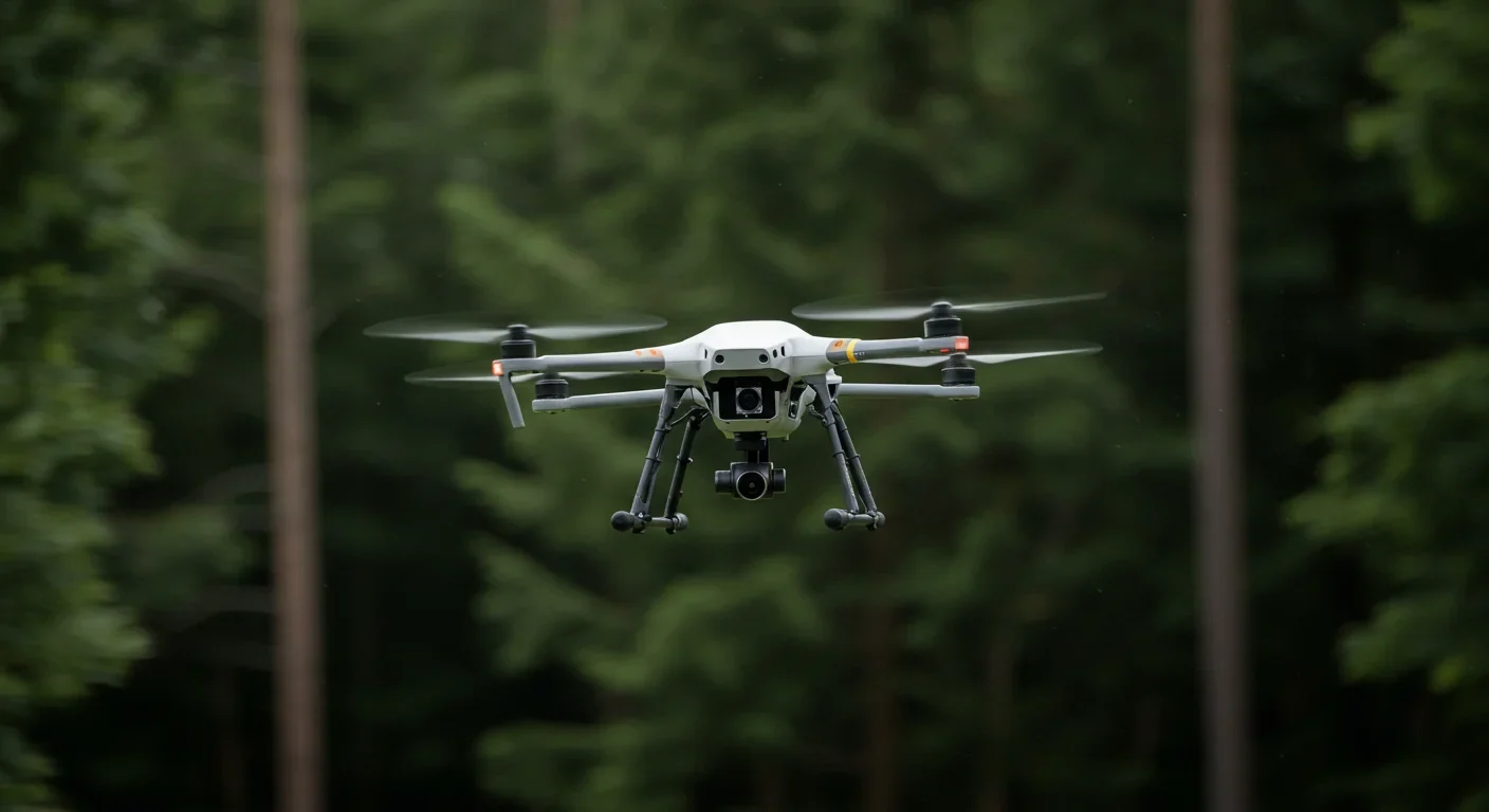 Drone with neuromorphic event camera navigating through forest using brain-inspired AI for obstacle detection