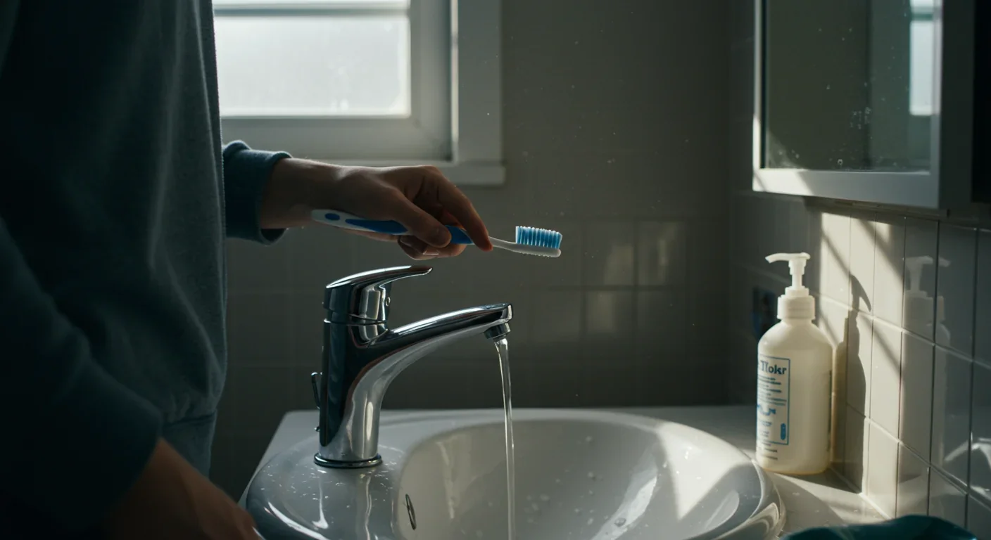 Person brushing teeth as part of daily oral hygiene routine for disease prevention