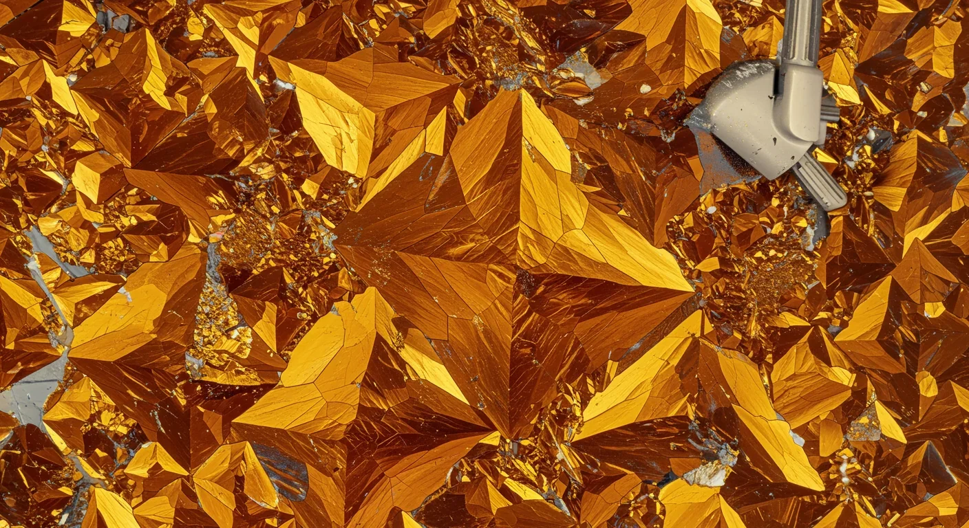 Microscopic view of perovskite crystal structure showing cubic lattice formation