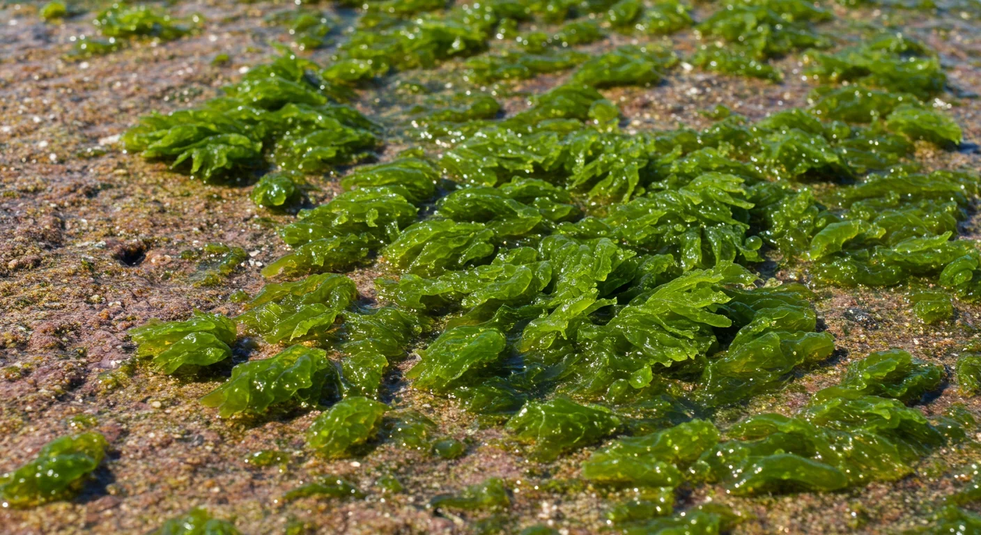 Vaucheria litorea algae growing in shallow coastal waters, the chloroplast source for sea slugs