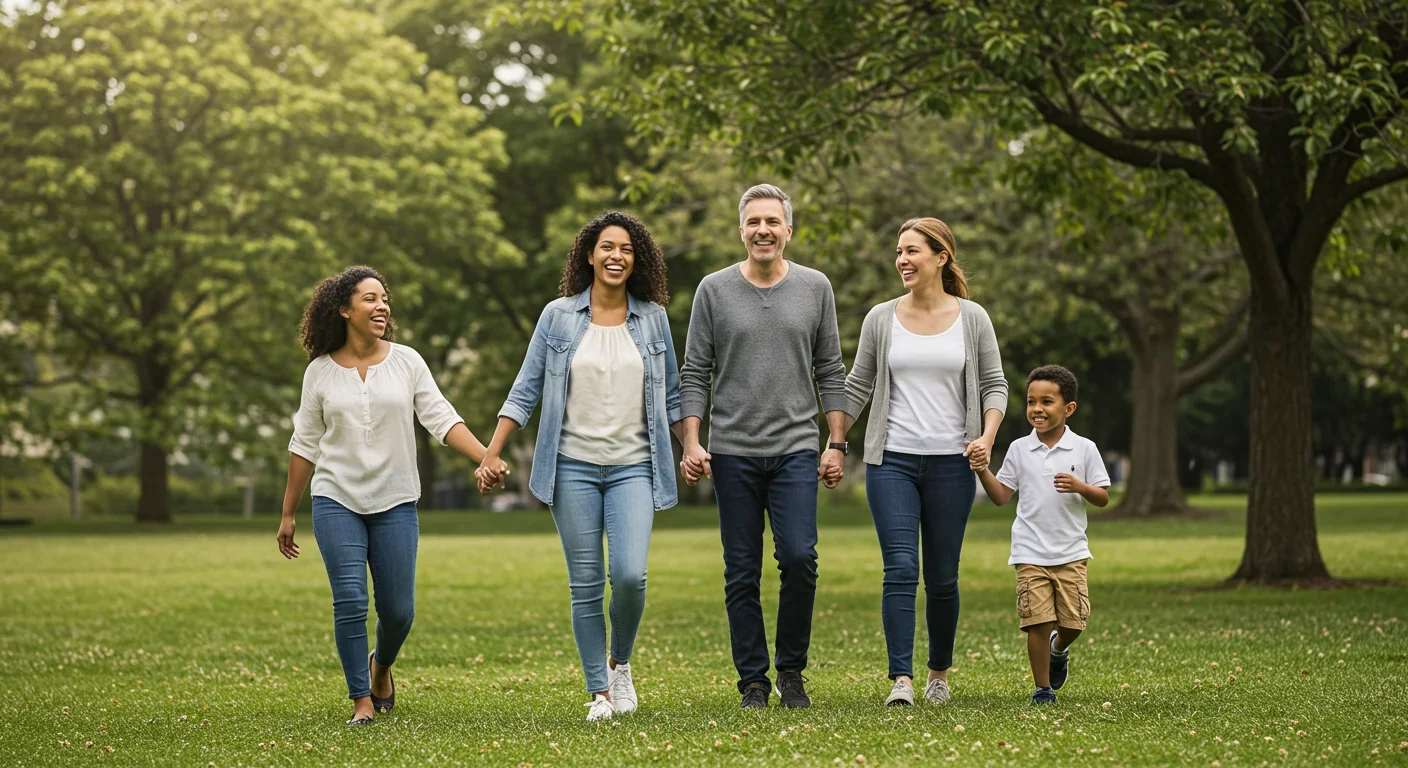 Recovered xenotransplant patient enjoying outdoor activities with family after successful pig organ transplant
