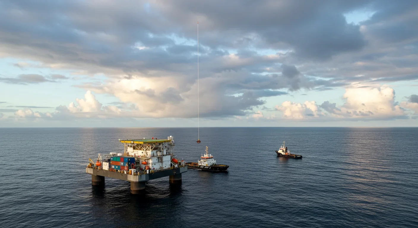 Ocean platform serving as Earth anchor point for space elevator tether