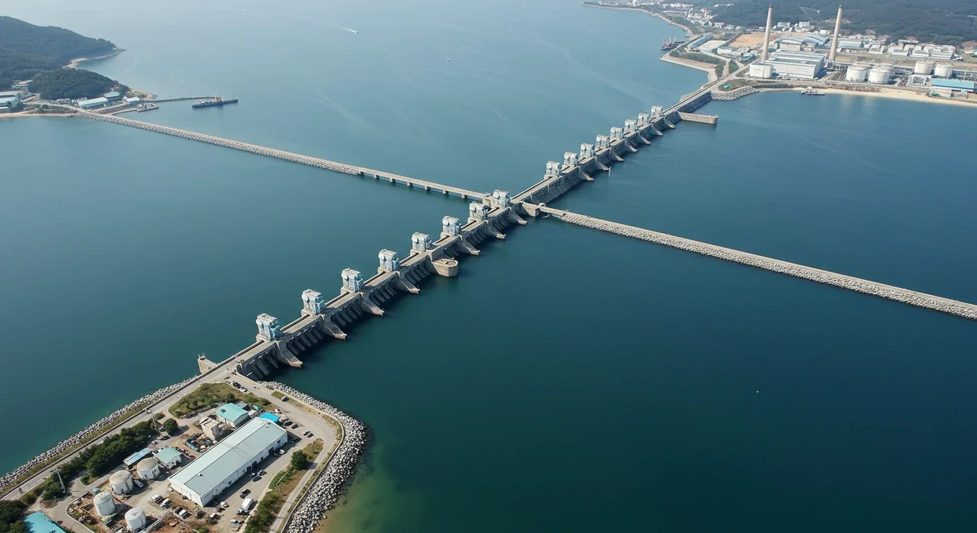 Sihwa Lake Tidal Power Station, world's largest tidal energy facility at 254 MW capacity