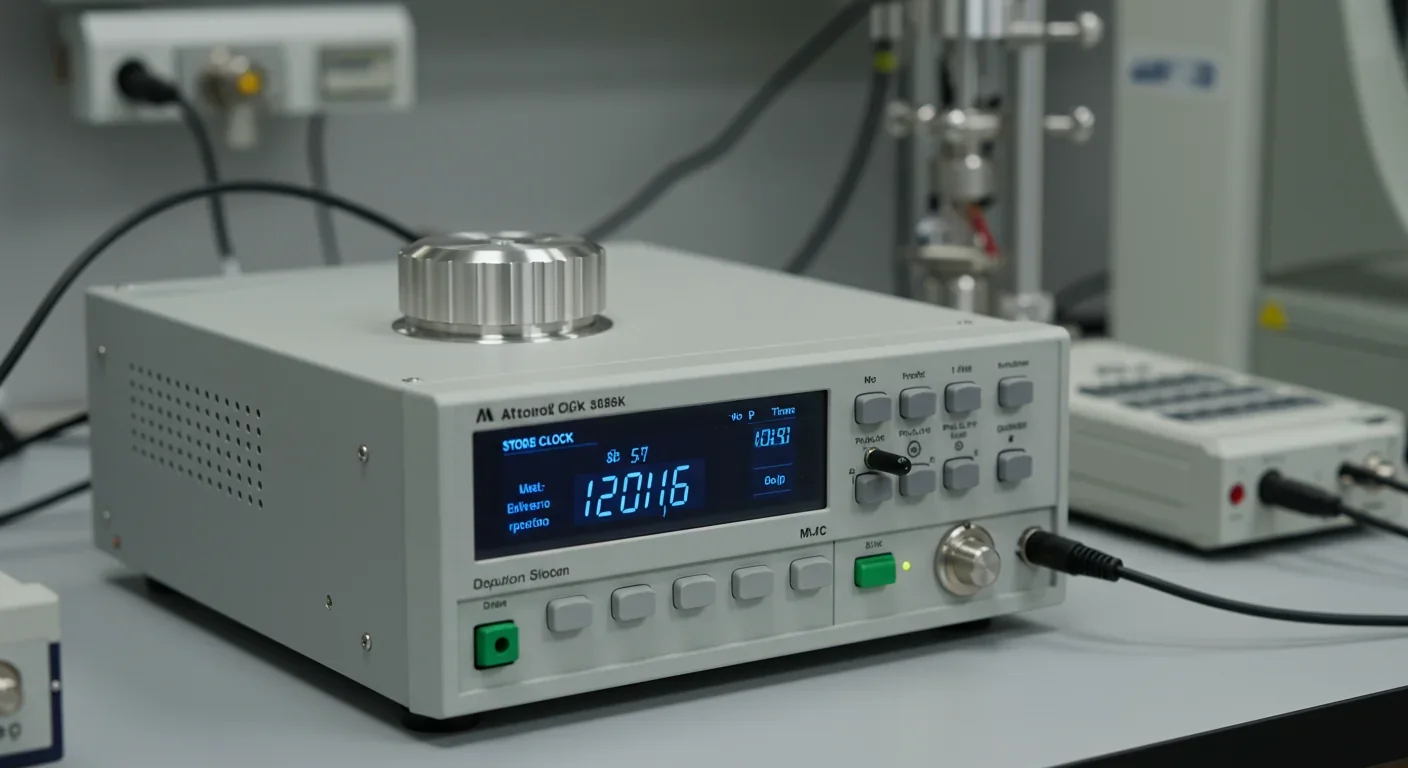 Atomic clock used for GPS satellite time synchronization and relativity experiments