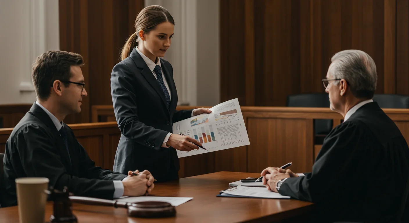 Defense attorney presenting psychological research evidence in court