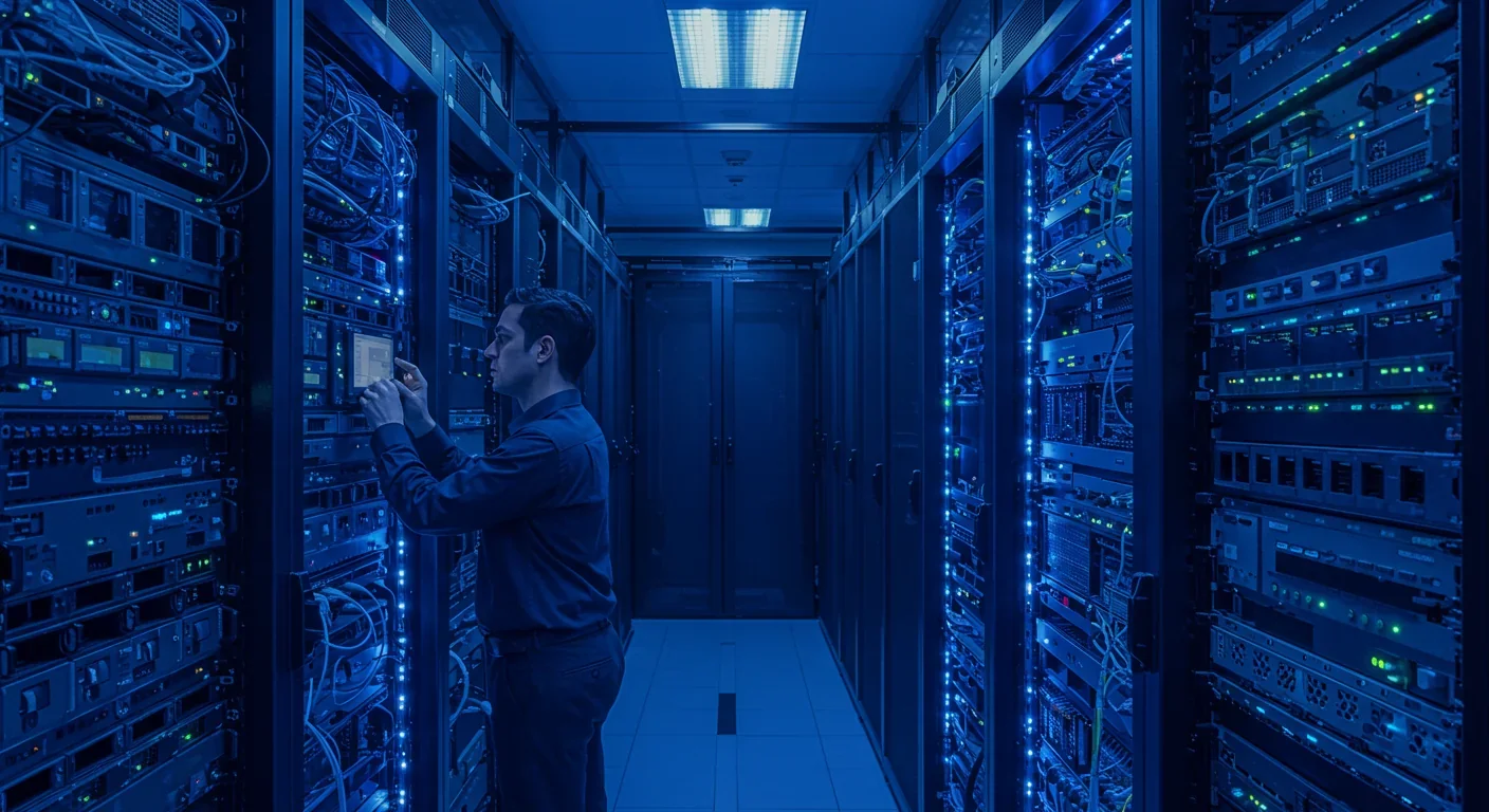 IT professional implementing network microsegmentation in enterprise data center