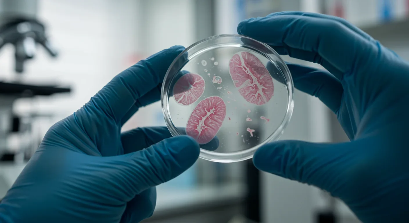 Researcher examining brain tissue samples in laboratory to study parasitic manipulation mechanisms